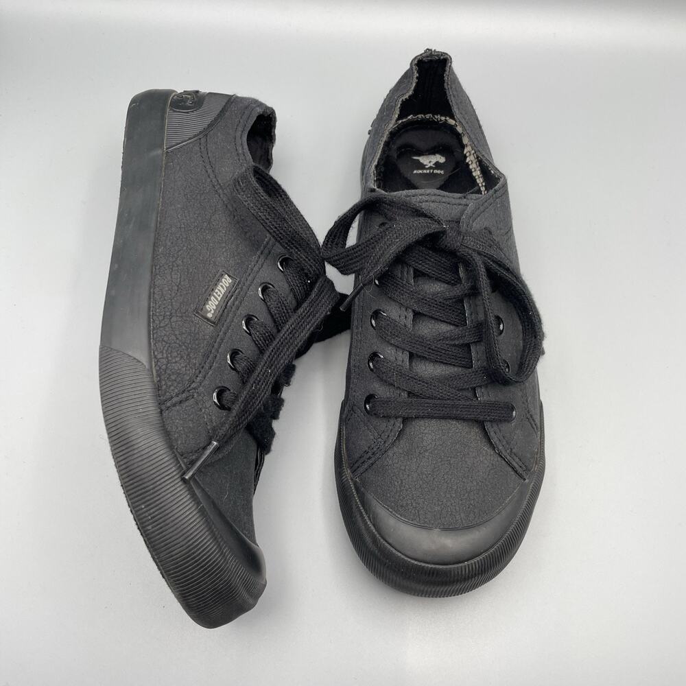 Rocket Dog Jazzin Shoes Womens Size 8 Black Sneakers Streetwear Emo Skater Goth